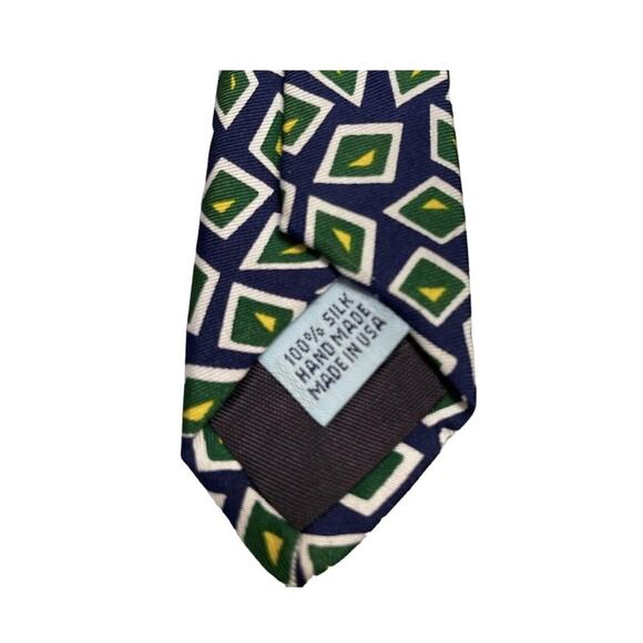 VTG.Abercrombie & Fitch Tie Mens Preppy Geometric Diamond Silk Hand Made USA - Picture 6 of 8